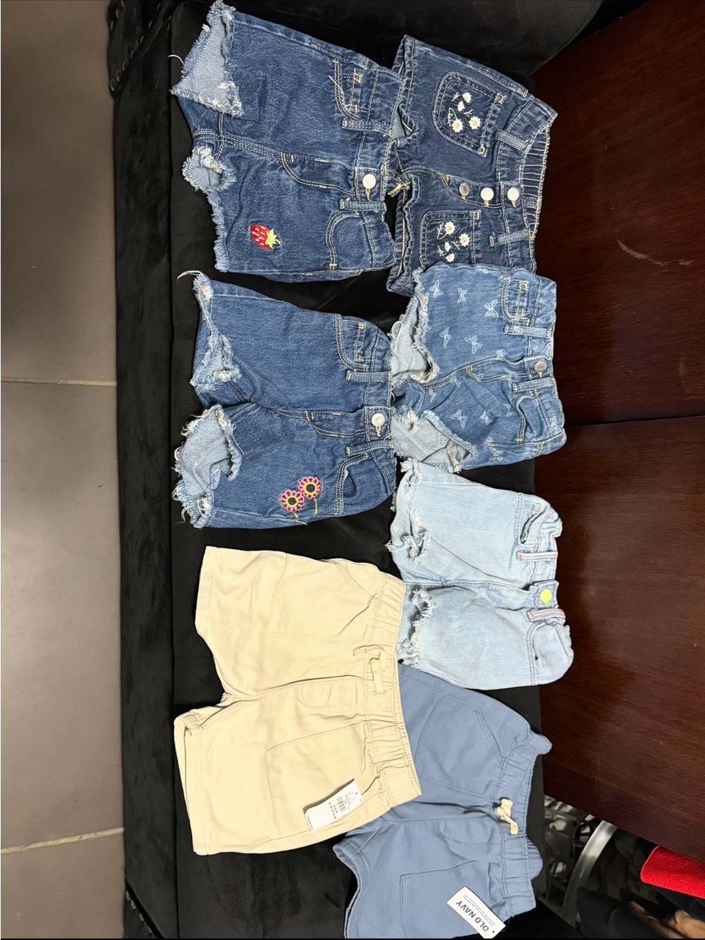 Lot of Girls' Shorts - Denim, Light Wash, Khaki, Blue